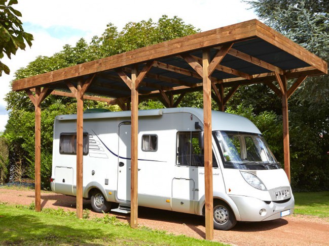 carport camping-car en bois